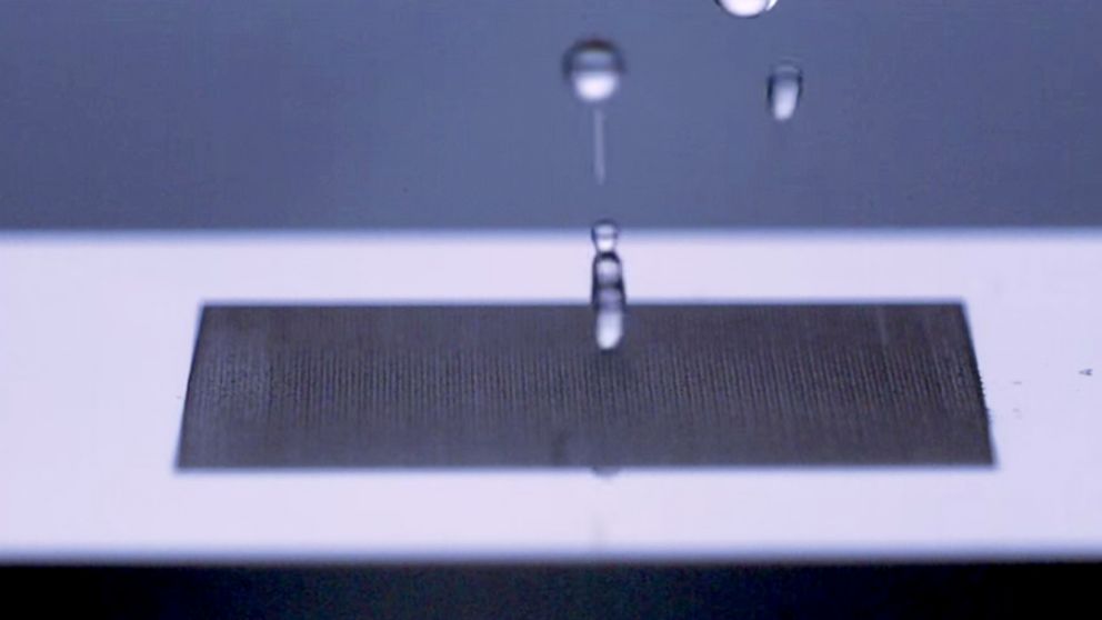 Scientists at the University of Rochester have created a material so water repellent that liquid drops just bounce off the surface.
