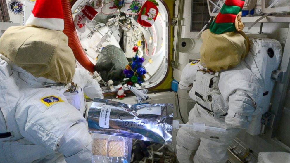 PHOTO: Astronaut Terry Vicks shared some images from space of him and fellow astronauts celebrating Christmas, Dec. 25, 2014, to his Twitter.