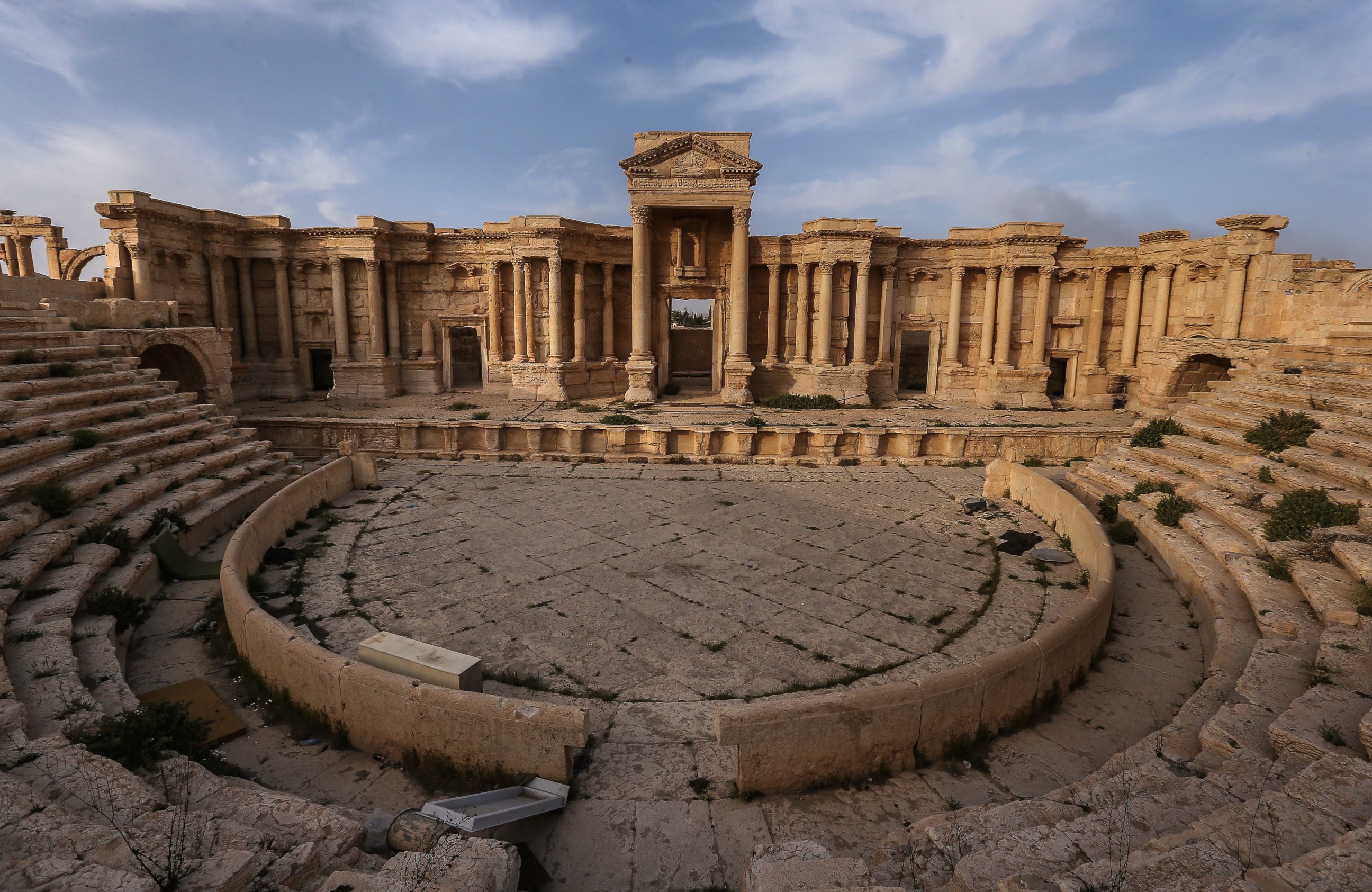 PHOTO: A view of the Roman Theatre in the ancient city of Palmyra, a UNESCO world heritage site, is seen here where the Islamic State (ISIS) staged executions.