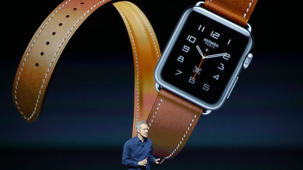 PHOTO: Jeff Williams Apple's senior vice president of Operations, speaks about the Hermes watchband for the Apple Watch, during an Apple media event in San Francisco, Sept. 9, 2015.