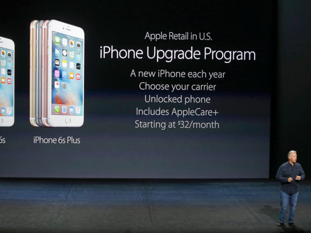 PHOTO:Phil Schiller, Senior Vice President of Worldwide Marketing at Apple Inc, speaks about the iPhone Upgrade program during an Apple media event in San Francisco, Sept. 9, 2015.