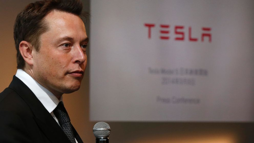 PHOTO: Tesla Motors, Inc. Chief Executive Elon Musk speaks during a news conference in Tokyo