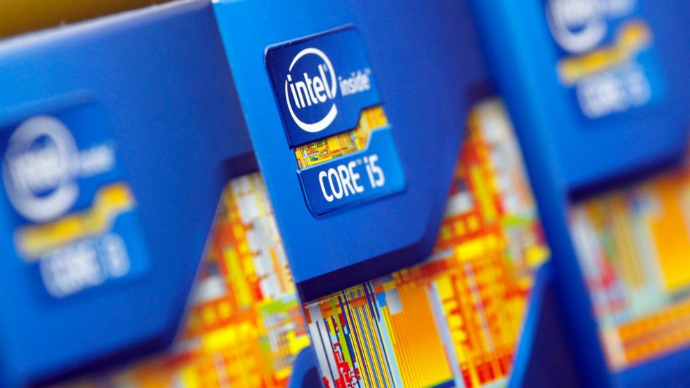 Intel processors are displayed at a store in Seoul, June 21, 2012. 