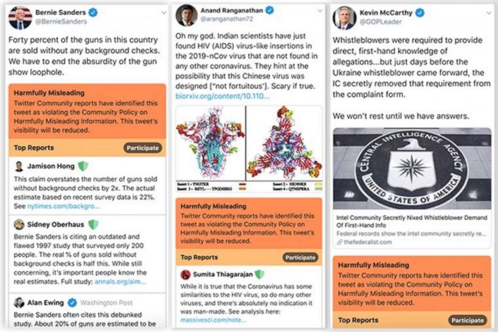 Twitter has confirmed that these screenshots published Thursday show some of the options the company is working on for labeling misinformation.