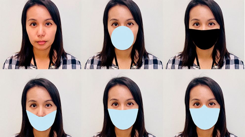 This photo provided by the National Institute of Standards and Technology (NIST) shows digitally applied mask shapes to photos and tested the performance of face recognition algorithms developed before COVID appeared. Because real-world masks differ,