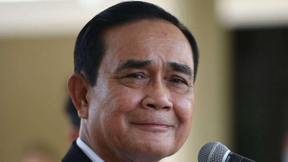 FILE - In this Nov. 27, 2020, file photo, Thailand Prime Minister Prayuth Chan-ocha attends a signing ceremony at Government House in Bangkok, Thailand. Prayuth says he has assigned the Royal Thai Army to investigate after Facebook Inc. removed 185 a
