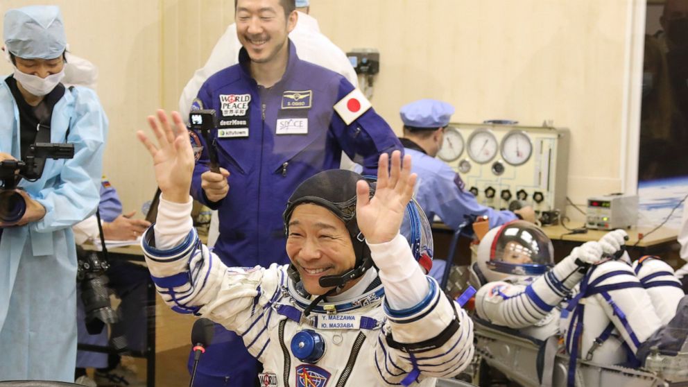 Japanese tycoon takes off for International Space Station