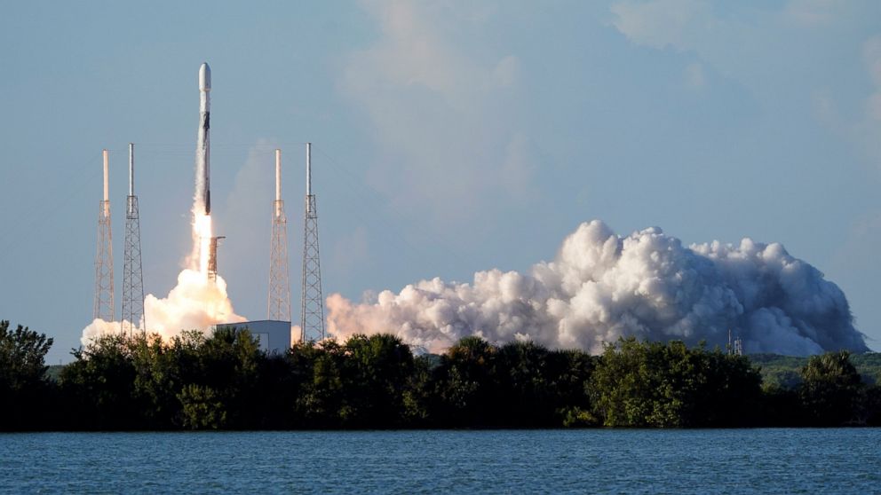 A SpaceX Falcon 9 rocket, with the Korea Pathfinder Lunar Orbiter, or KPLO, lifts off from launch complex 40 at the Cape Canaveral Space Force Station in Cape Canaveral, Fla., Thursday, Aug. 4, 2022.South Korea joined the stampede to the moon Thursda