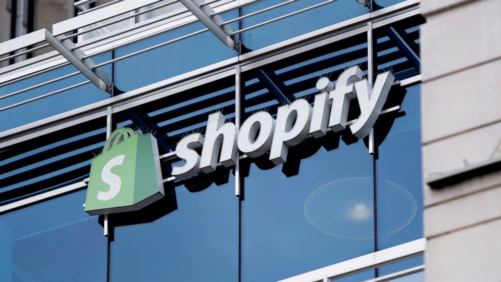 FILE - The Ottawa headquarters of Canadian e-commerce company Shopify, is shown on May 29, 2019. Shopify Inc. is cutting 10% of its staff, or about 1,000 employees, as the company reckons with an unexpected sales downturn after pandemic-infused explo