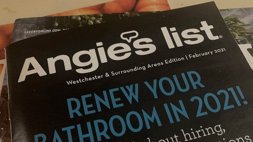An Angie's List magazine is shown on Wednesday, March 17, 2021 in White Plains, N.Y. Angie’s List is giving itself a new name: Angi. The website said Wednesday, March 17, that it is changing its name to better reflect what it does now. Founded in 199