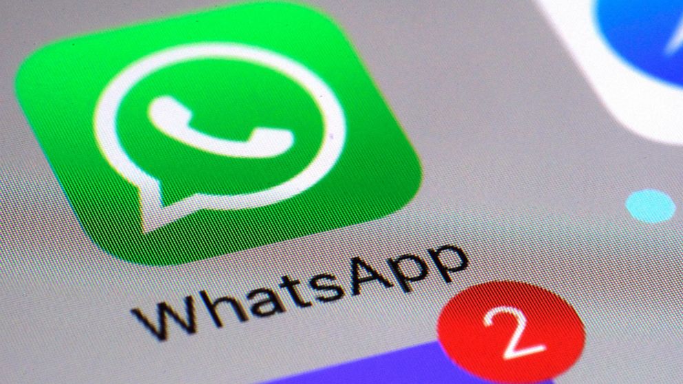 FILE - This March 10, 2017 file photo shows the WhatsApp communications app on a smartphone, in New York. Ireland's privacy watchdog said Thursday Sept. 2, 2021, it has fined WhatsApp a record 225 million euros ($267 million) after an investigation f