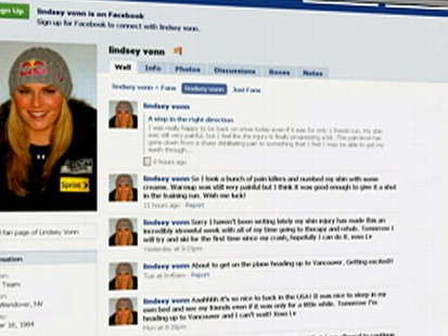 VIDEO: If you cant watch them, some athlete will post status updates to Facebook.