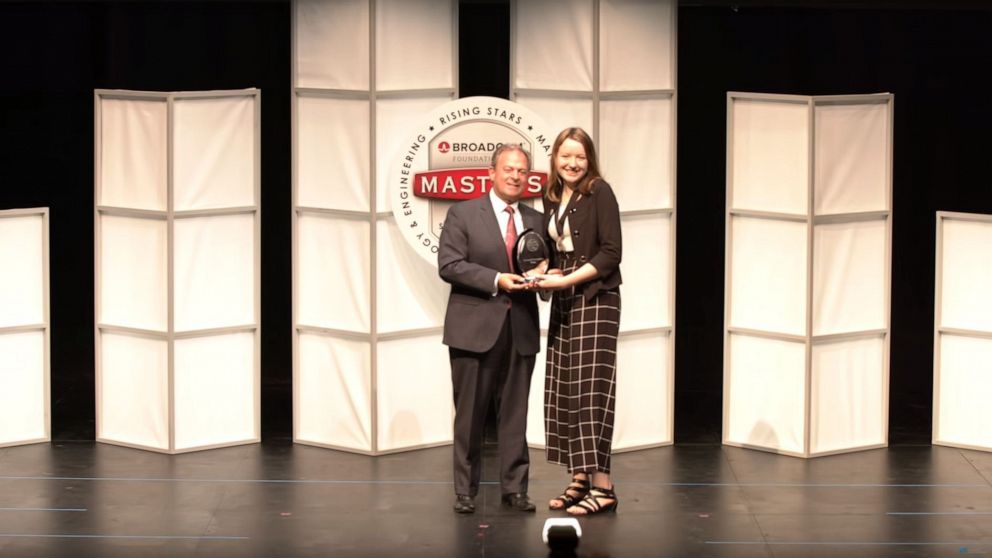 PHOTO: Alaina Gassler, 14, of West Grove, Pennsylvania, won the $25,000 Samueli Foundation Prize for her project on reducing blind spots in cars.