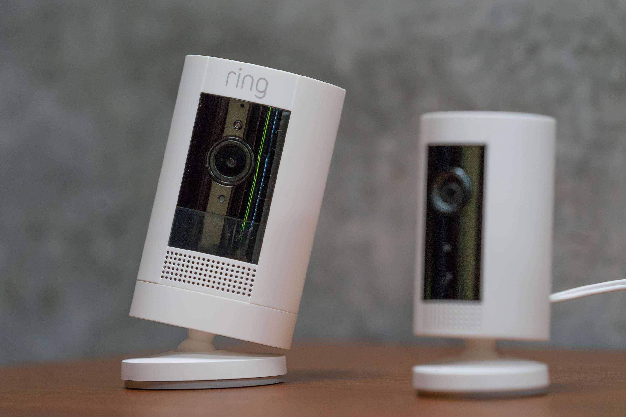 PHOTO: An Amazon.com Inc. Ring indoor camera is displayed during an unveiling event at the company's headquarters in Seattle, Sept. 25, 2019.