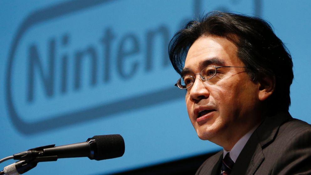 In this Jan. 31, 2013 file photo, Nintendo Co. President Satoru Iwata speaks during a news conference in Tokyo. Nintendo said President Iwata died Saturday, July 11, 2015, of a bile duct tumor in a Kyoto hospital, western Japan.