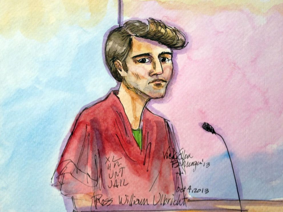 PHOTO: An artist rendering depicts Ross William Ulbricht during an appearance at federal court in San Francisco, in this Oct. 4, 2013 file photo. 