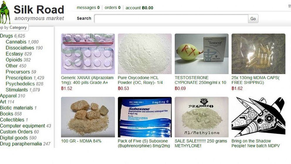 This frame grab from the Silk Road website shows thumbnails for products allegedly available through the site. On Oct. 1, 2013, FBI agents arrested Ross William Ulbricht, who is accused of operating the secret website, which is believed to have brokered more than $1 billion in transactions for illegal drugs and services. 
