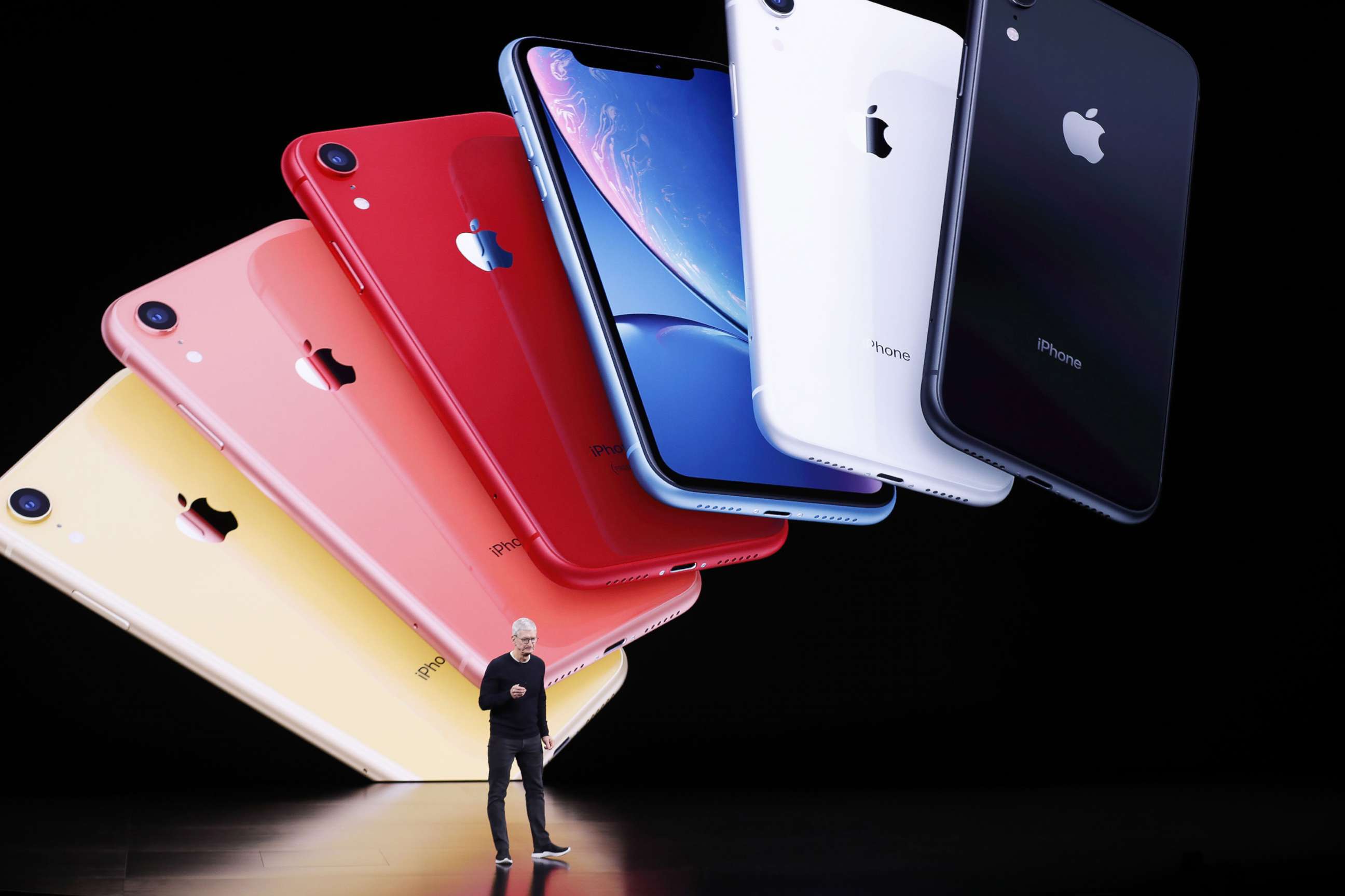 PHOTO: Apple CEO Tim Cook speaks about the new Apple iPhone 11 during the Apple Special Event in the Steve Jobs Theater, Cupertino, Calif., Sept. 10, 2019.