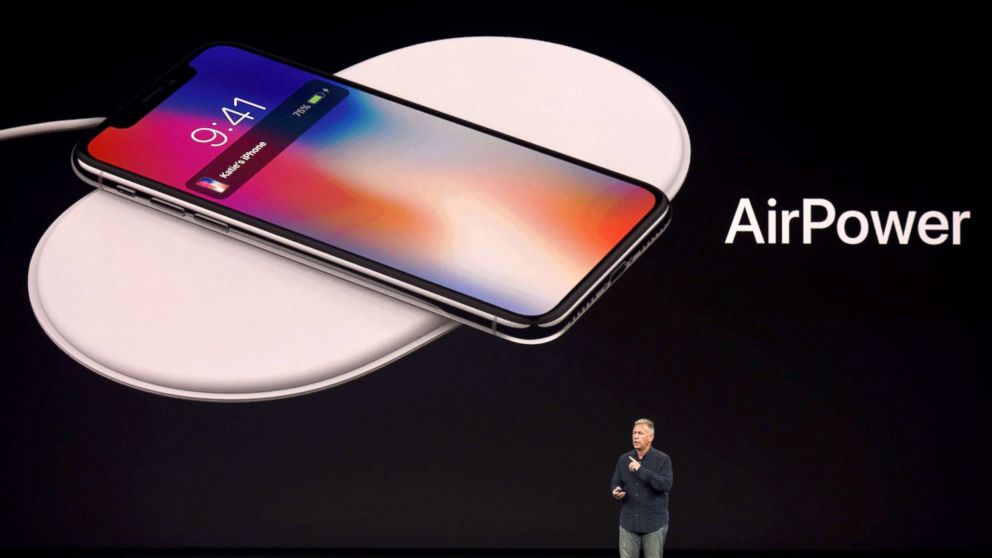 Senior Vice President of Worldwide Marketing at Apple Philip Schiller introduces AirPower, a wireless charging system, during a media event in Cupertino, Calif., Sept. 12, 2017.