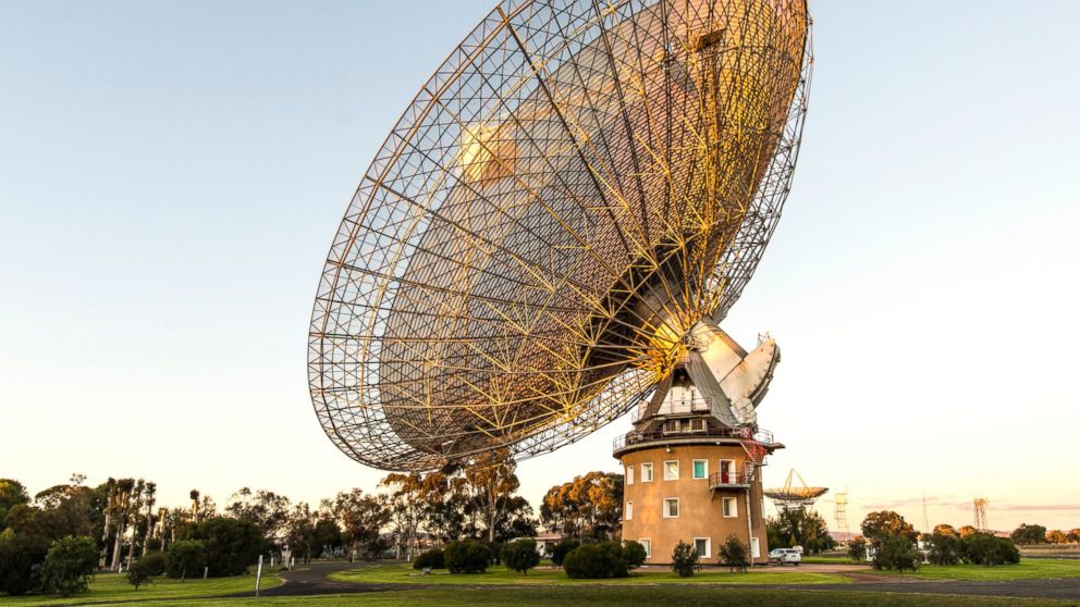 The Parkes radio telescope is pictured on June 18, 2014 in Parkes, NSW, Australia.