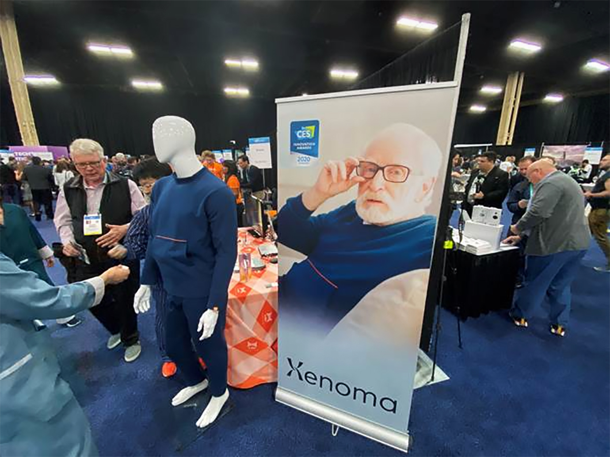 PHOTO: Xenoma smart pajamas, designed for the elderly, on display at CES 2020, in Las Vegas, Jan. 5, 2020.