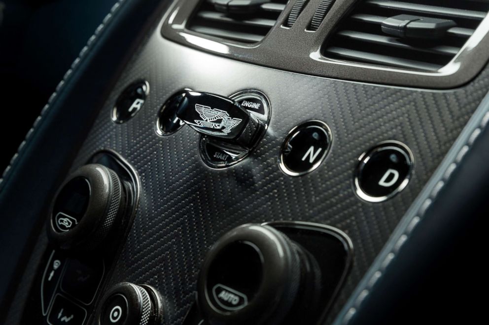 PHOTO: The engine start button for Daniel Craig's Aston Martin Vanquish.