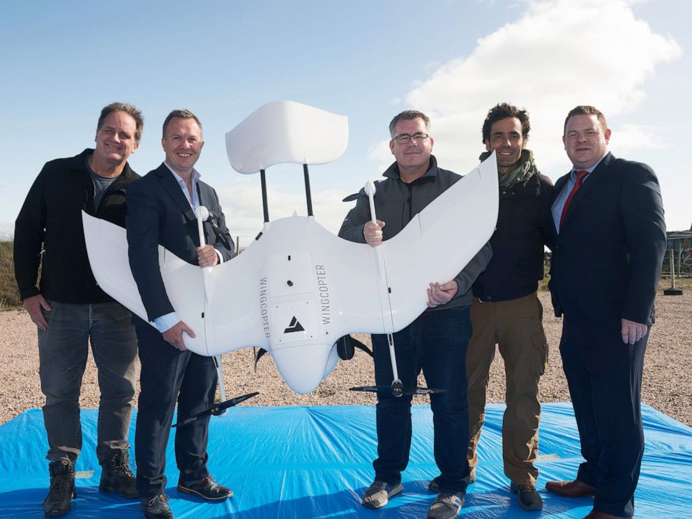 PHOTO: A team of international healthcare workers completed the worlds first drone insulin delivery, dropping off a parcel of life-saving medicine to a remote island in Ireland.