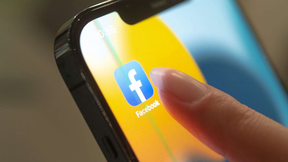 PHOTO: A Facebook icon is seen on a smartphone, Nov. 24, 2021. 