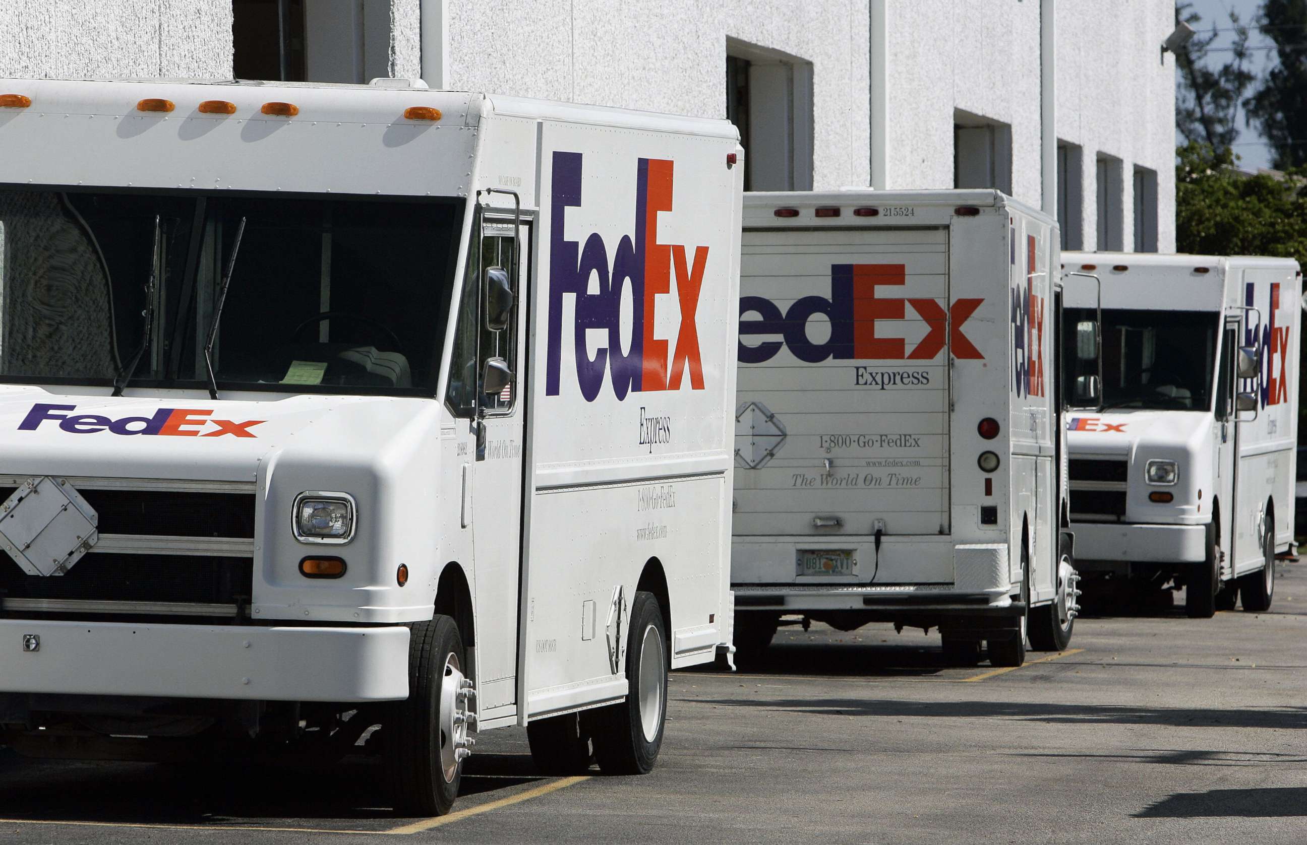 PHOTO: Stock photo of Fedex trucks.
