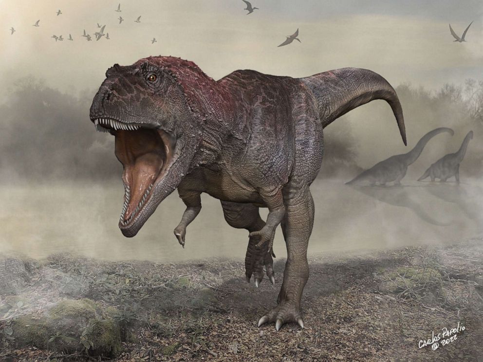 PHOTO: This Dec. 13, 2021, illustration courtesy of the University of Minnesota shows a new dinosaur Meraxes gigas.