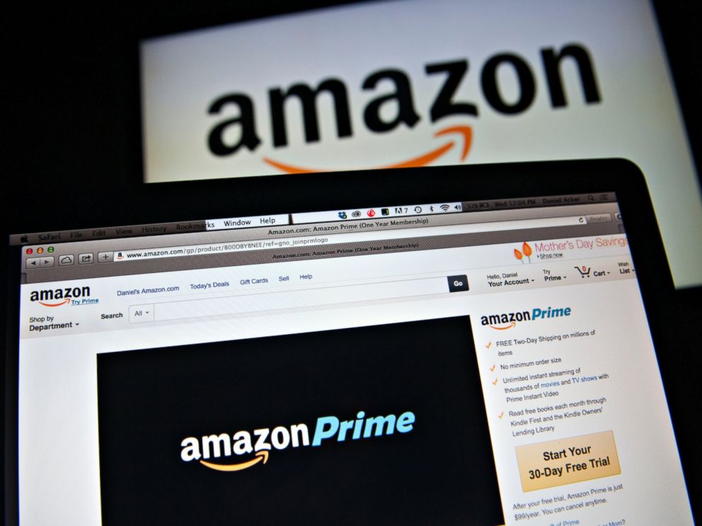 PHOTO: The Amazon.com Inc. Prime logo is displayed on computer screens, April 23, 2014, in Tiskilwa, Ill.