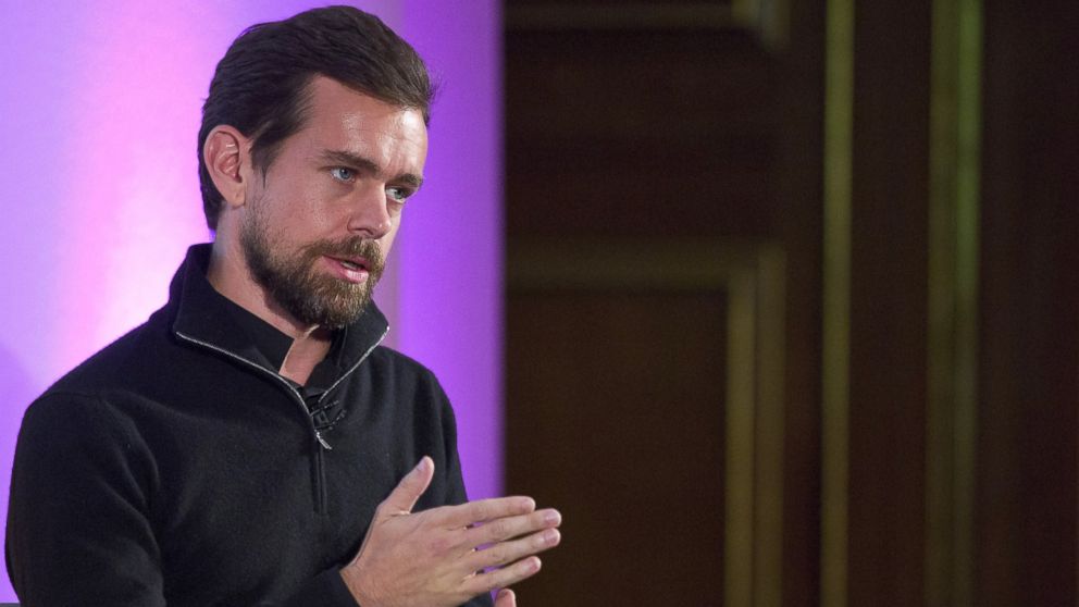 Jack Dorsey, CEO of Square, Chairman of Twitter and a founder of both, holds an event in London on November 20, 2014, where he announced the launch of Square Register mobile application.