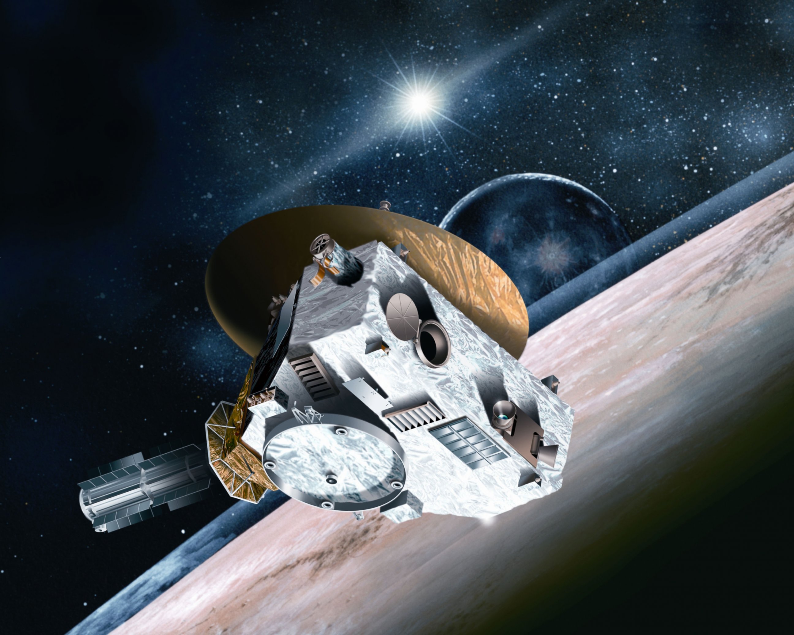 PHOTO: An artist's concept shows the New Horizons's Spacecraft approaching Pluto.