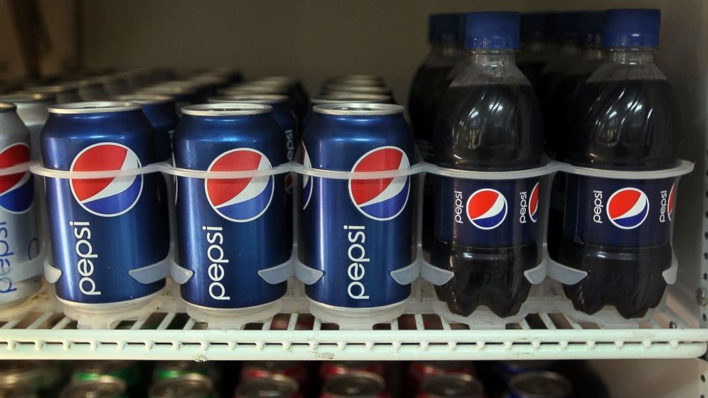 PHOTO: Bottles and cans of Pepsi soda are seen on display in a store on March 22, 2010 in Miami, Florida.  