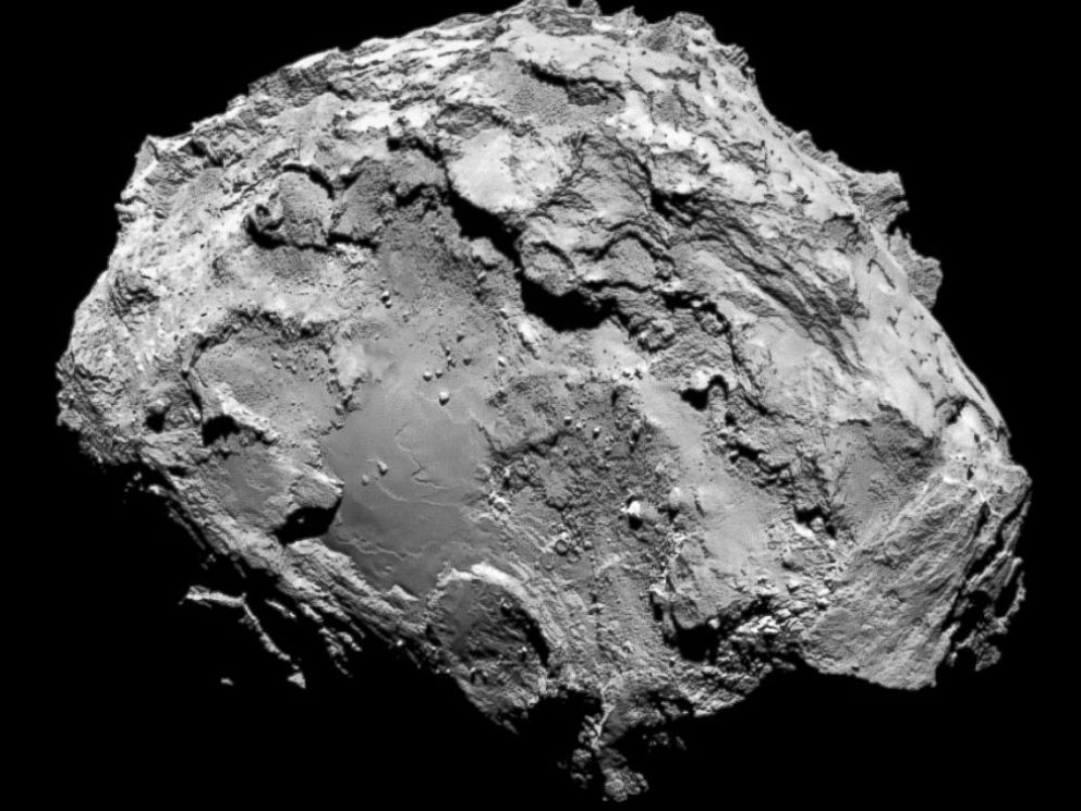 PHOTO: The comet Comet 67P/Churyumov-Gerasimenko is seen in a photo taken by the Rosetta spacecraft with the OSIRIS narrow-angle camera August 3, 2014.