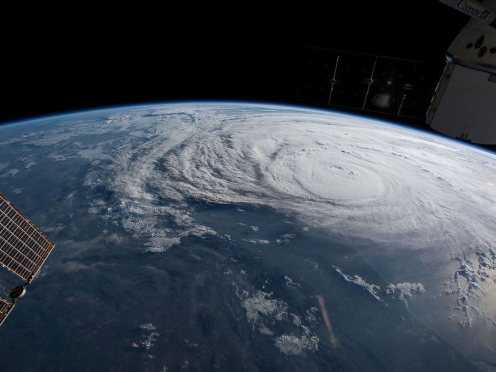 PHOTO: Hurricane Harvey is pictured off the coast of Texas from aboard the International Space Station, Aug. 25, 2017.