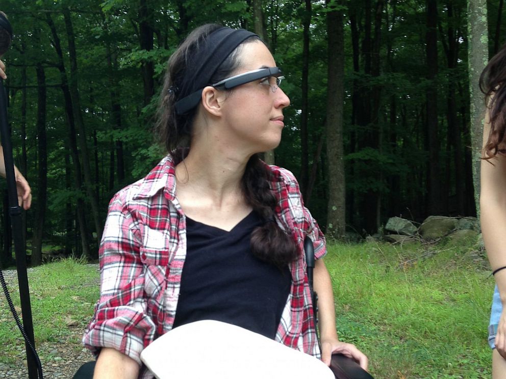 PHOTO: Alex Blaszczuk, who is paralyzed from the chest down, wears Google Glass on a camping trip.