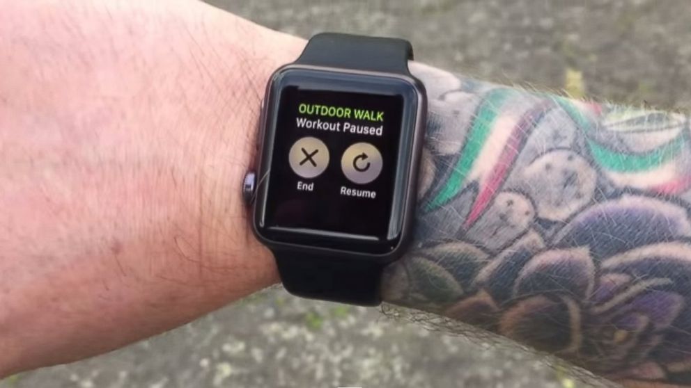 An Apple Watch is pictured in this still uploaded to YouTube. 