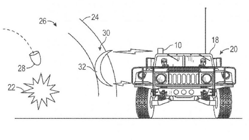 PHOTO: An illustration from Boeing's patent, "Method and system for shockwave attenuation via electromagnetic arc." 