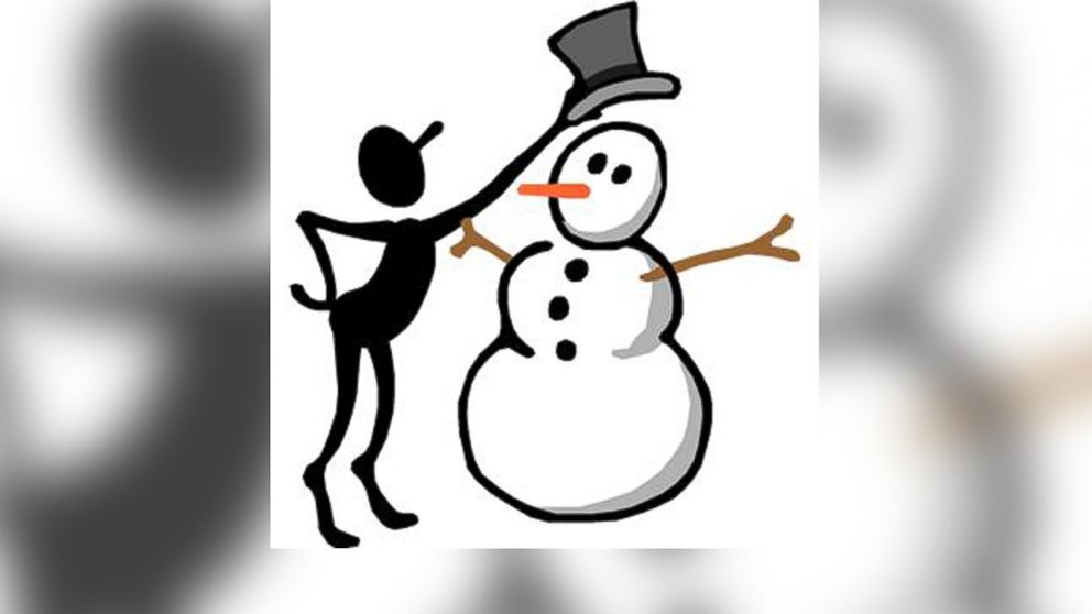 PHOTO: Screen Bean places a top hat on a snowman.
