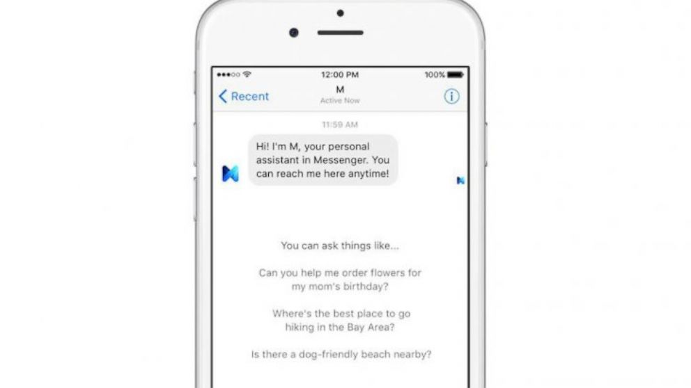 Facebook's virtual personal assistant "M."