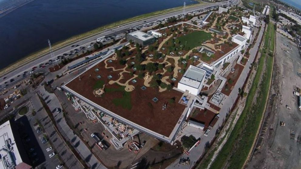 Facebook CEO Mark Zuckerberg posted this image of the the green roof on top of the new Facebook building in Menlo Park, Calif. to his Facebook timeline on March 30, 2015.