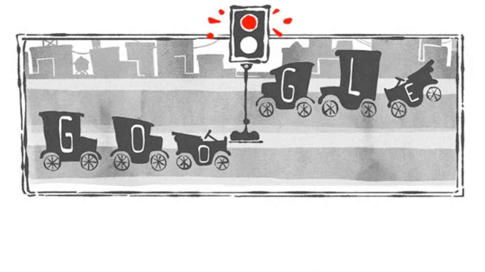 PHOTO: The Google Doodle on Aug. 5, 2015 celebrates the 101st anniversary of the traffic light. 