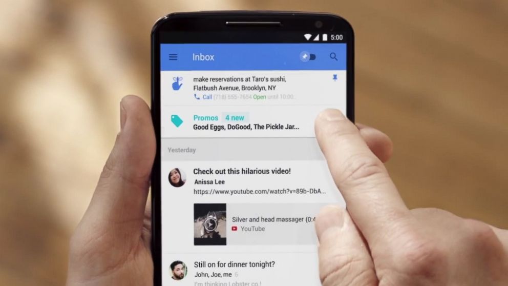 Google Inbox is demonstrated in a video called, "The Inbox that works for you" posted to YouTube on Oct. 22, 2014.