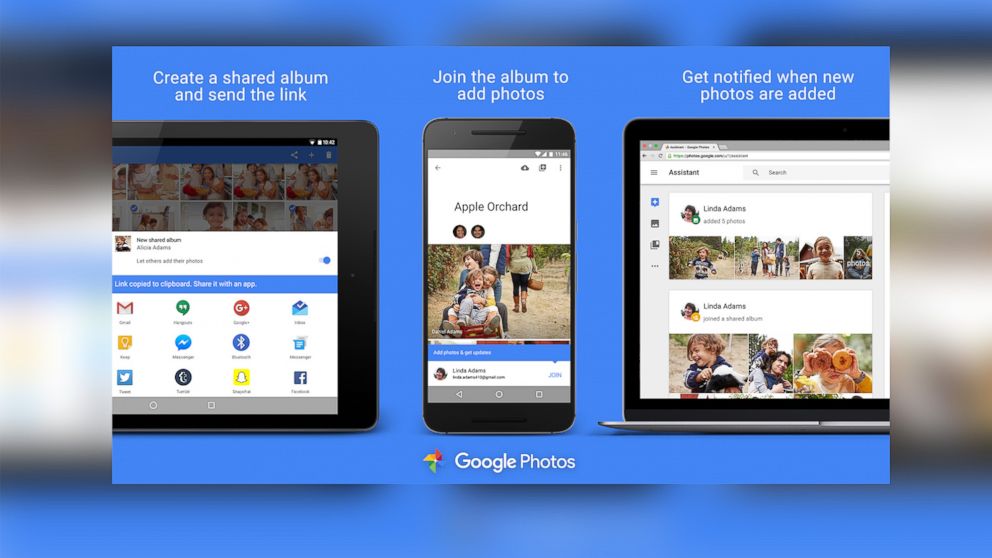 Google Photos' shared albums feature is seen in this image. 
