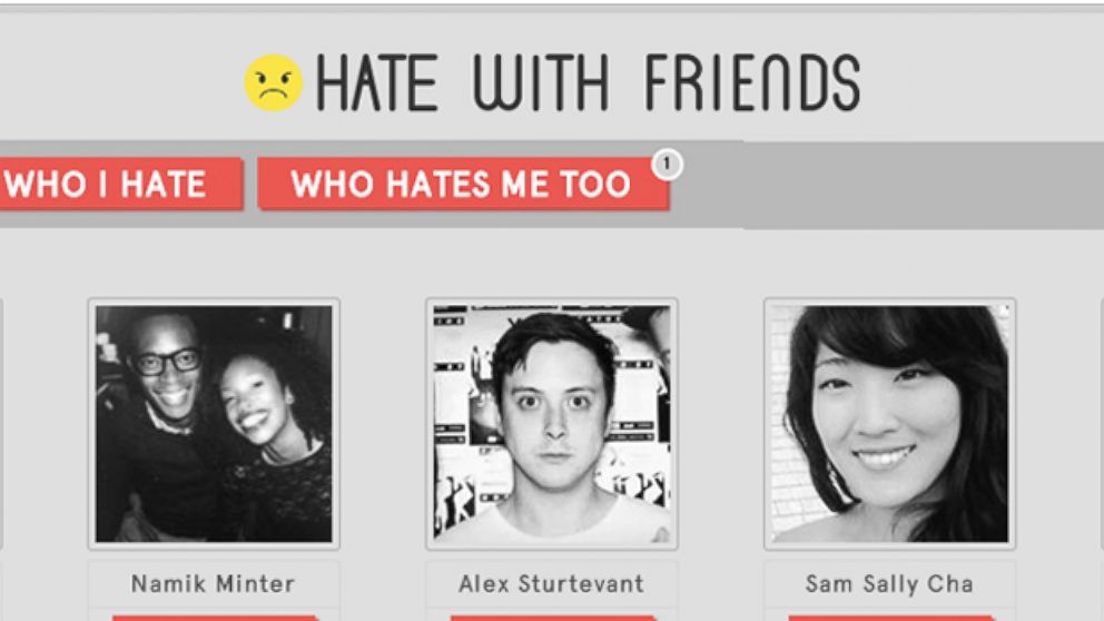 Hate with Friends lets you discover which of your Facebook friends hate you.