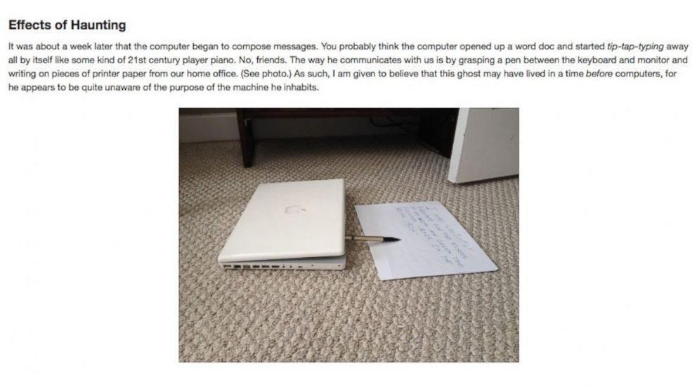 A Macbook for sale on eBay is reportedly haunted. 
