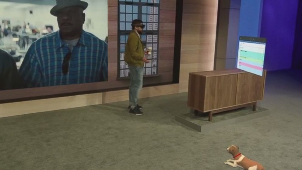 PHOTO: A demonstration of the HoloLens.