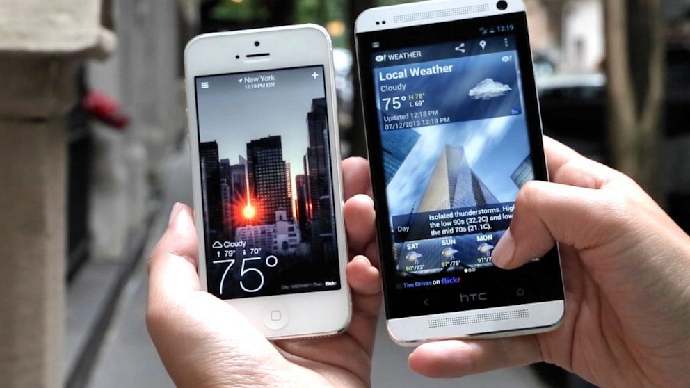 Yahoo Weather on the iPhone and Android. 