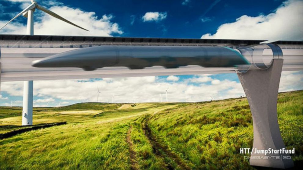 A rendering of a Hyperloop.